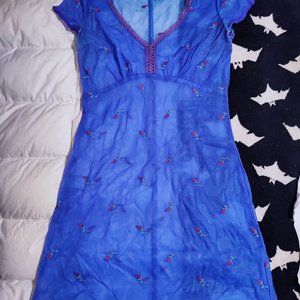 Rare Vintage 90s Betsey Johnson Sheer Mesh Floral Babydoll Grunge Dress